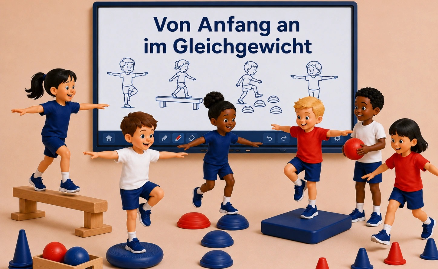 Bild zeigt balancierende Kinder
